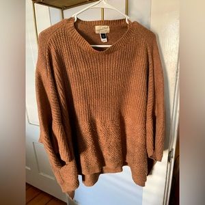 Tan Oversized Poncho Sweater